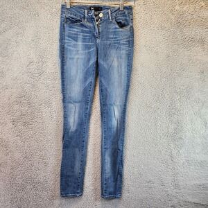 3 x 1 Jeans Womens 26 Blue Denim Cotton Low Rise Skinny Leg 5 Pockets‎ Zip Fly